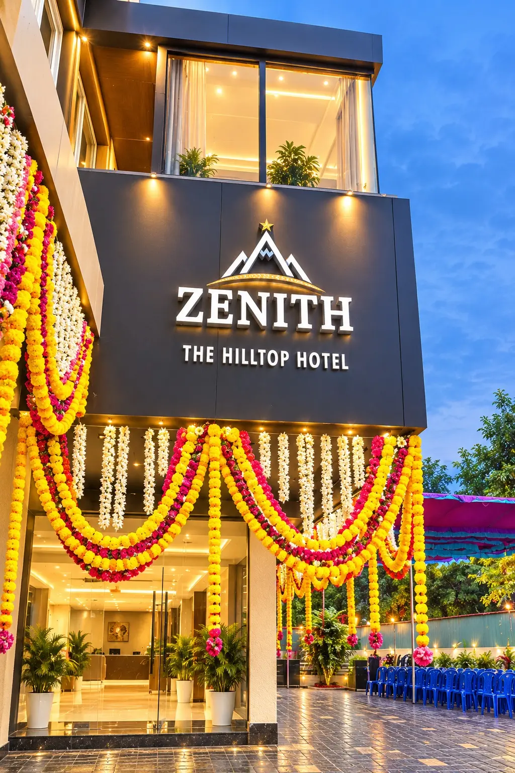 entrance of the hotel